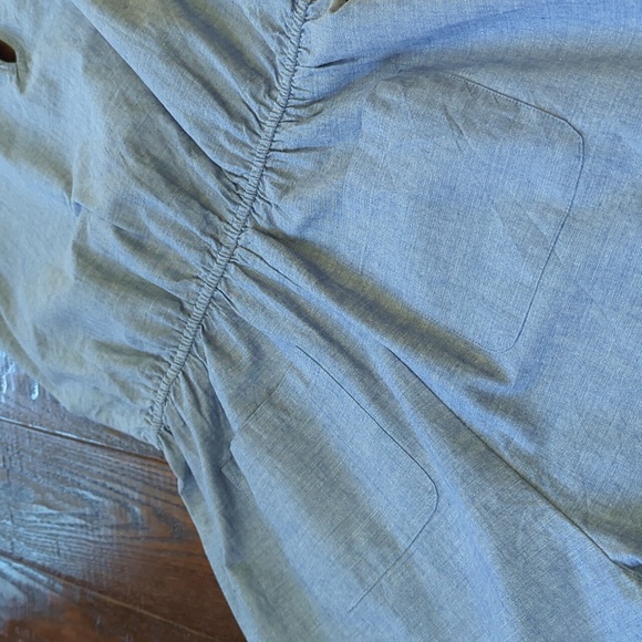 LOFT I Blue Chambray Lightweight Cotton Sleeveless Tie Front Shorts Romper, S - Picture 11 of 13